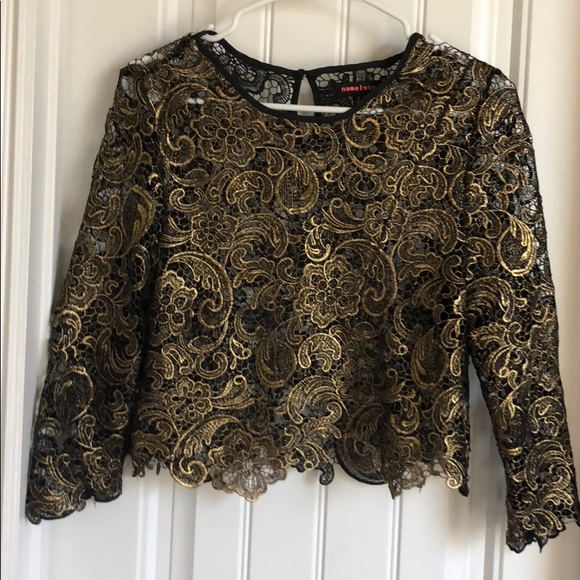 Lacey Black Golden Top - Picture 1 of 4